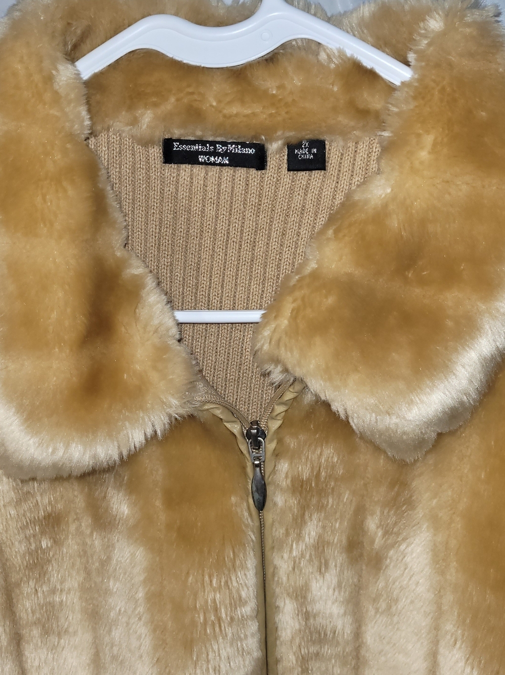 Milano Plush Teddy Jacket in Camel 2X